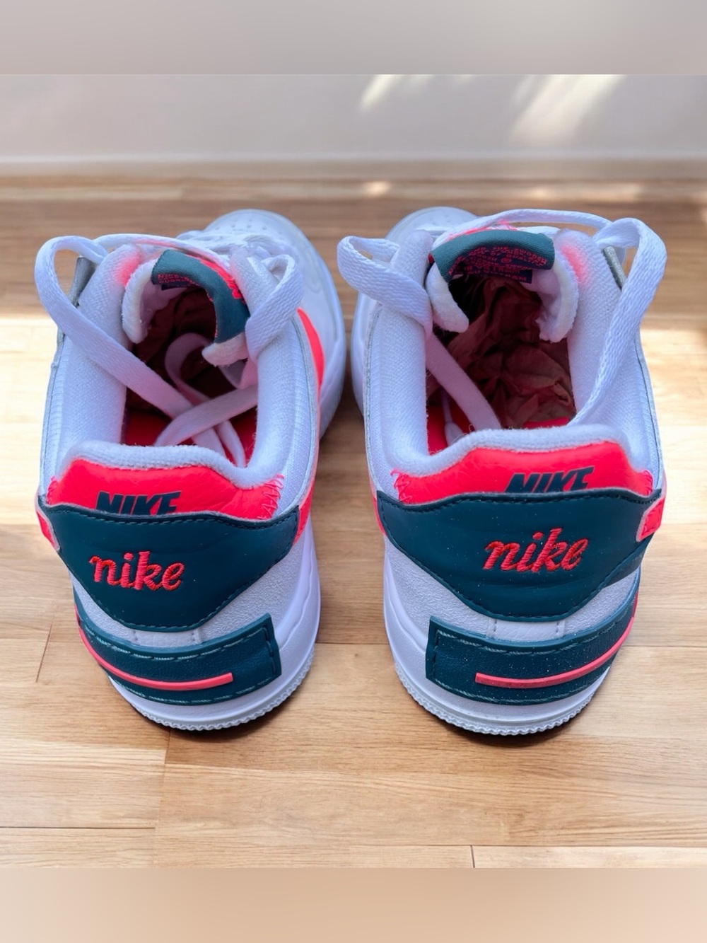 Nike Air Force 1 Women's Sneakers White Pink Size US 6 EUR 36.5 CM 23Authentic - Picture 5 of 9